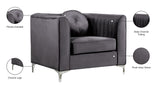 Isabelle Velvet Contemporary Chair - Luxurious Upholstered Seating with Chrome Legs and Pillows