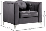 Isabelle Velvet Contemporary Chair - Luxurious Upholstered Seating with Chrome Legs and Pillows