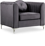 Isabelle Velvet Contemporary Chair - Luxurious Upholstered Seating with Chrome Legs and Pillows