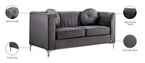 Isabelle Contemporary Velvet Loveseat with Chrome Legs - Luxurious Seating for Modern Homes