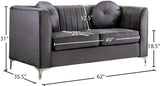 Isabelle Contemporary Velvet Loveseat with Chrome Legs - Luxurious Seating for Modern Homes