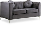 Isabelle Contemporary Velvet Loveseat with Chrome Legs - Luxurious Seating for Modern Homes