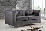 Isabelle Contemporary Velvet Loveseat with Chrome Legs - Luxurious Seating for Modern Homes