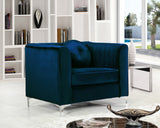 Isabelle Velvet Contemporary Chair - Luxurious Upholstered Seating with Chrome Legs and Pillows
