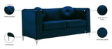 Isabelle Contemporary Velvet Loveseat with Chrome Legs - Luxurious Seating for Modern Homes