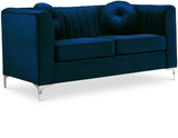 Isabelle Contemporary Velvet Loveseat with Chrome Legs - Luxurious Seating for Modern Homes