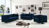 Isabelle Velvet Contemporary Sofa - Luxurious Upholstery with Chrome Legs & Cozy Throw Pillows