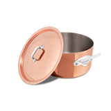 Mauviel M'3 S Copper Stewpan With Lid, Cast Stainless Steel Handles, 6.3-Qt