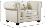 Bowery Contemporary Chair with Tufted Velvet Upholstery, Chrome Nailheads, and Cozy Throw Pillows