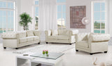 Bowery Contemporary Chair with Tufted Velvet Upholstery, Chrome Nailheads, and Cozy Throw Pillows