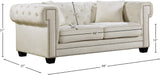Bowery Contemporary Loveseat with Stylish Tufted Velvet Upholstery and Elegant Nailhead Trim