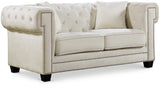 Bowery Contemporary Loveseat with Stylish Tufted Velvet Upholstery and Elegant Nailhead Trim