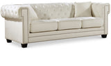 Bowery Velvet Contemporary Sofa with Plush Tufted Design, Nailhead Trim, and Throw Pillows Included