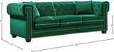 Bowery Contemporary Loveseat with Stylish Tufted Velvet Upholstery and Elegant Nailhead Trim