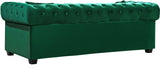 Bowery Velvet Contemporary Sofa with Plush Tufted Design, Nailhead Trim, and Throw Pillows Included
