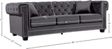 Bowery Contemporary Loveseat with Stylish Tufted Velvet Upholstery and Elegant Nailhead Trim