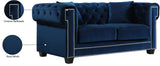 Bowery Contemporary Loveseat with Stylish Tufted Velvet Upholstery and Elegant Nailhead Trim