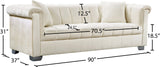 Kayla Velvet Contemporary Sofa – Luxurious Design with Chrome Legs & Cozy Pillows for Your Living Space