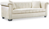 Kayla Velvet Contemporary Sofa – Luxurious Design with Chrome Legs & Cozy Pillows for Your Living Space