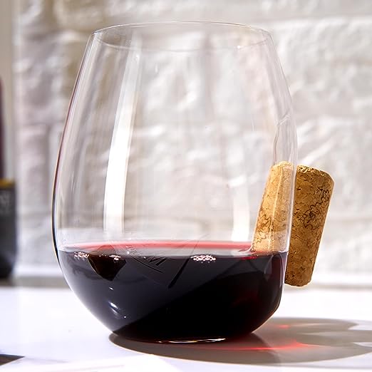 Corked Stemless Wine Glasses | Single (19.6 OZ)