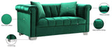 Kayla Velvet Loveseat - Chic Contemporary Design with Stylish Chrome Legs and Plush Throw Pillows