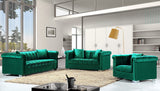 Kayla Velvet Loveseat - Chic Contemporary Design with Stylish Chrome Legs and Plush Throw Pillows