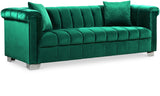 Kayla Velvet Contemporary Sofa – Luxurious Design with Chrome Legs & Cozy Pillows for Your Living Space