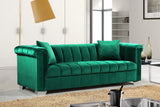 Kayla Velvet Contemporary Sofa – Luxurious Design with Chrome Legs & Cozy Pillows for Your Living Space
