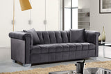 Kayla Velvet Contemporary Sofa – Luxurious Design with Chrome Legs & Cozy Pillows for Your Living Space