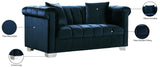 Kayla Velvet Loveseat - Chic Contemporary Design with Stylish Chrome Legs and Plush Throw Pillows