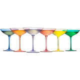 Colored Vintage Glass Coupes 12oz - (6, Multicolored)