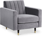 Lola Contemporary Chair - Elegant Channel Tufted Design with Chic Black and Gold Accent Legs