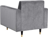 Lola Contemporary Chair - Elegant Channel Tufted Design with Chic Black and Gold Accent Legs