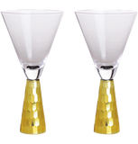 Set of 2 Elegant Gold Funnel Shaped Cocktail - 8oz