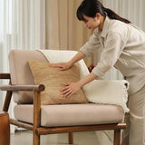 Jute Braided Decorative Pillow Cover, 18 x 18 inch, Natural
