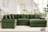 DESEO 196" Sectional Sofa with Ottoman