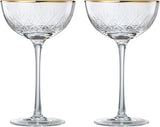 Vintage Art Deco Luxury Coupe Glasses | Set of 2 | 8 oz