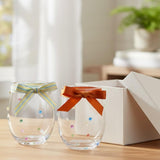 Confetti Stemless Wine Glasses Set of 2, 18.6oz