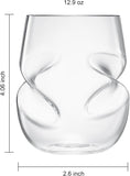Khen Unbreakable Aerating Stemless Wine Glasses - Set of 2-13 oz Clear Glass