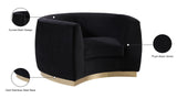 Julian Velvet Chair - Luxurious Curved Design with Gold Stainless Steel Base for Modern Elegance