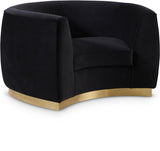 Julian Velvet Chair - Luxurious Curved Design with Gold Stainless Steel Base for Modern Elegance