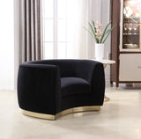 Julian Velvet Chair - Luxurious Curved Design with Gold Stainless Steel Base for Modern Elegance
