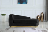 Julian Contemporary Chaise: Luxurious Velvet Design with Gold Stainless Steel Base for Modern Spaces