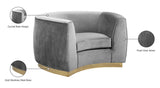 Julian Velvet Chair - Luxurious Curved Design with Gold Stainless Steel Base for Modern Elegance