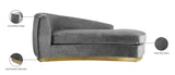 Julian Contemporary Chaise: Luxurious Velvet Design with Gold Stainless Steel Base for Modern Spaces
