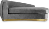 Julian Contemporary Chaise: Luxurious Velvet Design with Gold Stainless Steel Base for Modern Spaces