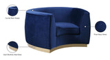 Julian Velvet Chair - Luxurious Curved Design with Gold Stainless Steel Base for Modern Elegance