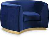 Julian Velvet Chair - Luxurious Curved Design with Gold Stainless Steel Base for Modern Elegance