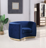 Julian Velvet Chair - Luxurious Curved Design with Gold Stainless Steel Base for Modern Elegance