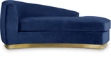 Julian Contemporary Chaise: Luxurious Velvet Design with Gold Stainless Steel Base for Modern Spaces